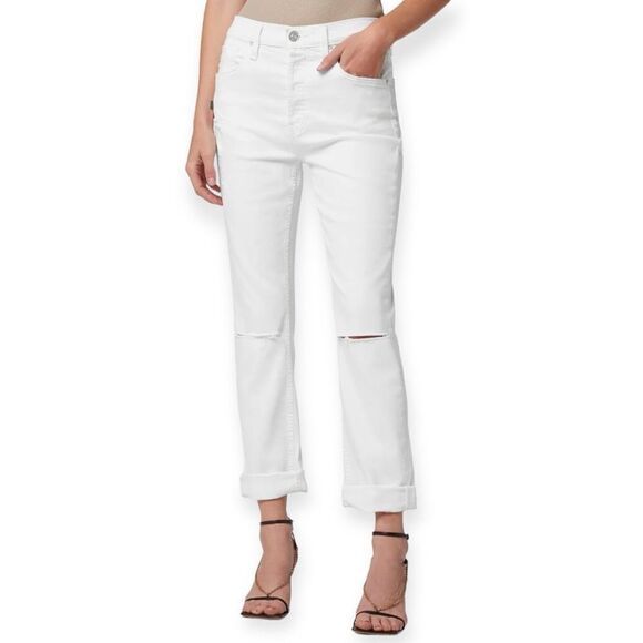 HUDSON JEANS Thalia Straight Leg 90s Jeans in White Mustang Size 31 NEW - Picture 4 of 15